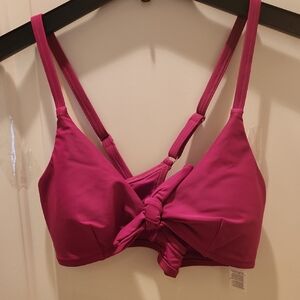 Cupshe Magenta Bow Front Bikini Top